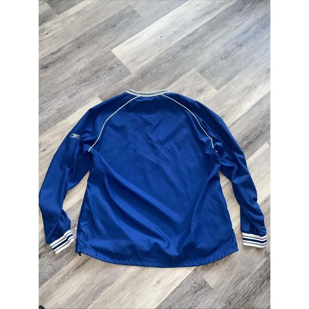 Reebok 2XL NFL Indianapolis Colts Pullover Windbreaker Unisex Blue Lined Pockets